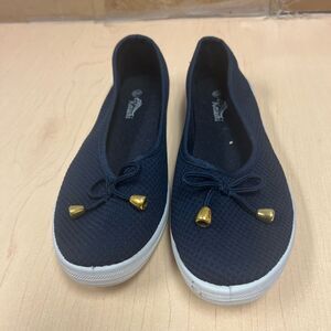 Kauai Navy Slip-On Casual Flats with Gold Accent Womens EU 40